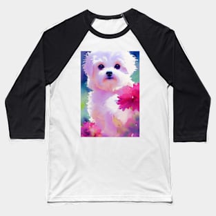 Watercolor bichon Baseball T-Shirt